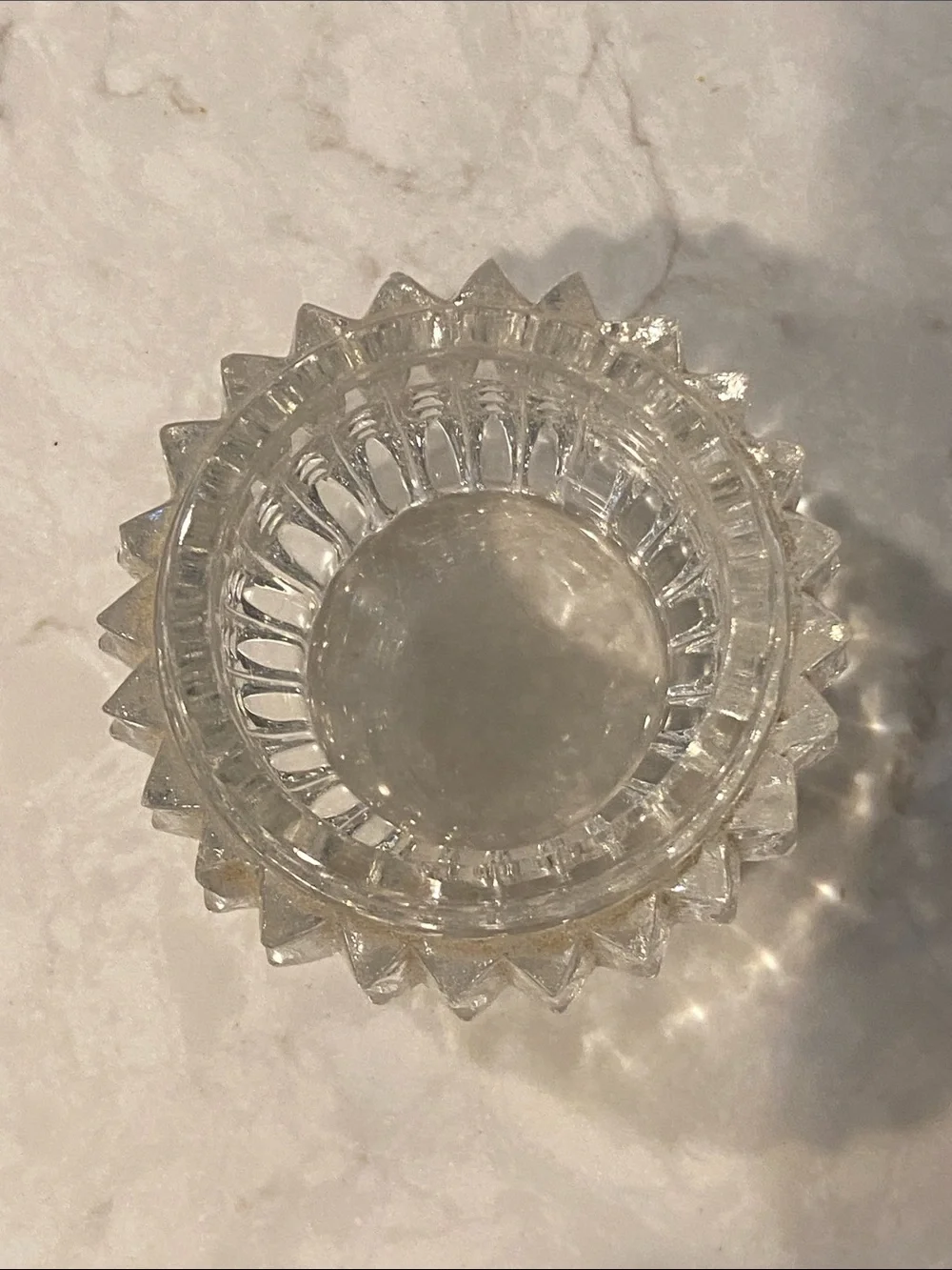 Vintage Cosmetic/Trinket Cut Glass Jar
